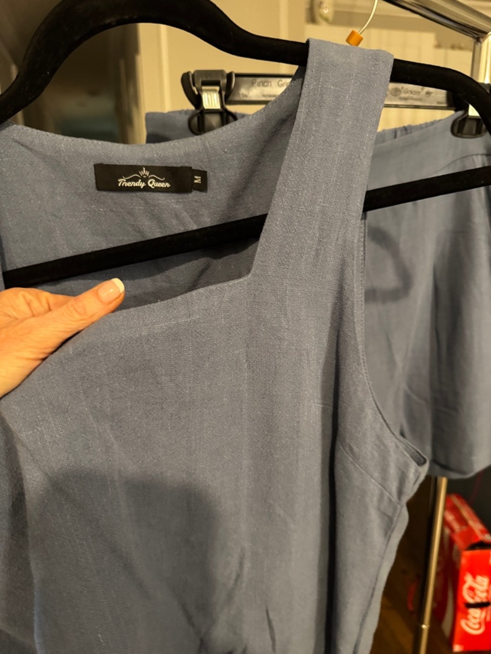 Women's Blue Set Sleeveless Top & shorts in Williamsburg blue Medium like new